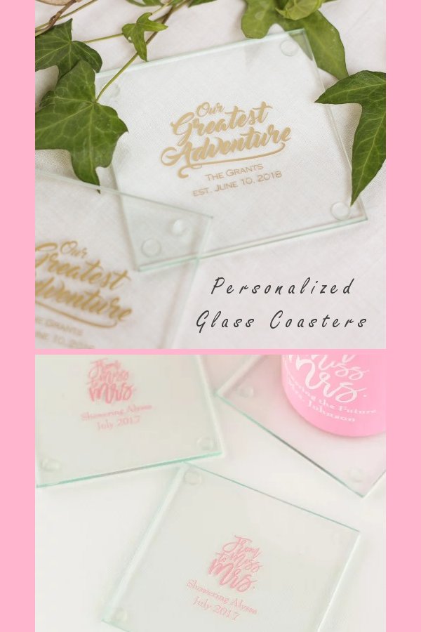 Personalized Glass Coaster Wedding Favours